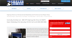 Desktop Screenshot of highwaymotorschico.com